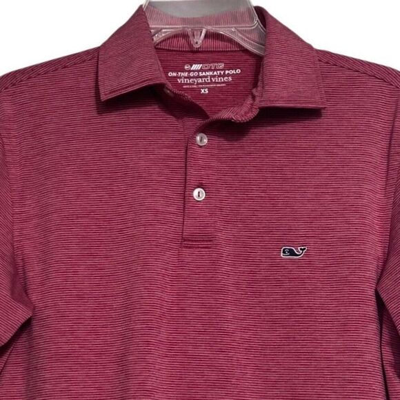 Vineyard Vines On-The-Go Sankaty Polo Shirt Men's XS Red Striped Short Sleeve - Picture 4 of 10